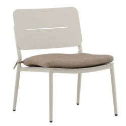 Lot de 2 petits fauteuils extérieur en métal beige GUAYANO