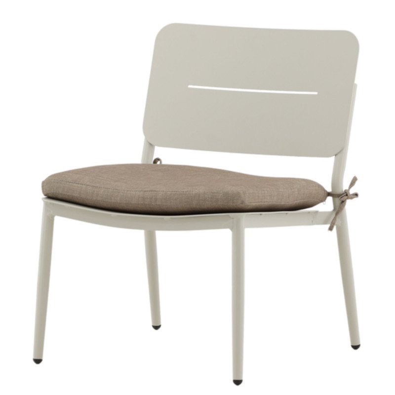 Lot de 2 petits fauteuils extérieur en métal beige GUAYANO