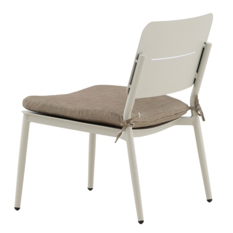 Lot de 2 petits fauteuils extérieur en métal beige GUAYANO