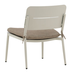 Lot de 2 petits fauteuils extérieur en métal beige GUAYANO