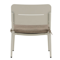 Lot de 2 petits fauteuils extérieur en métal beige GUAYANO