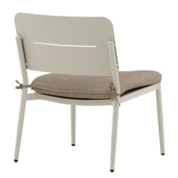 Lot de 2 petits fauteuils extérieur en métal beige GUAYANO