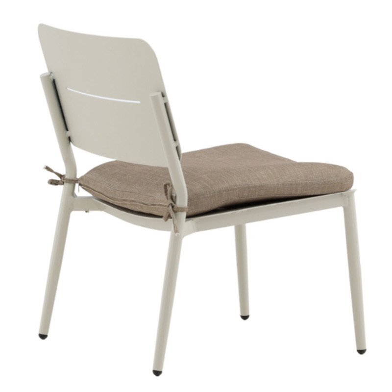 Lot de 2 petits fauteuils extérieur en métal beige GUAYANO