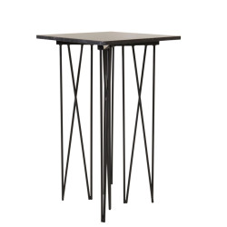 Table d'appoint moderne marbrée en métal noir SUSAN