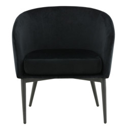 Fauteuil élégant et moderne en velours noir FLOBBY