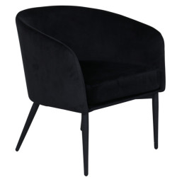 Fauteuil élégant et moderne en velours noir FLOBBY