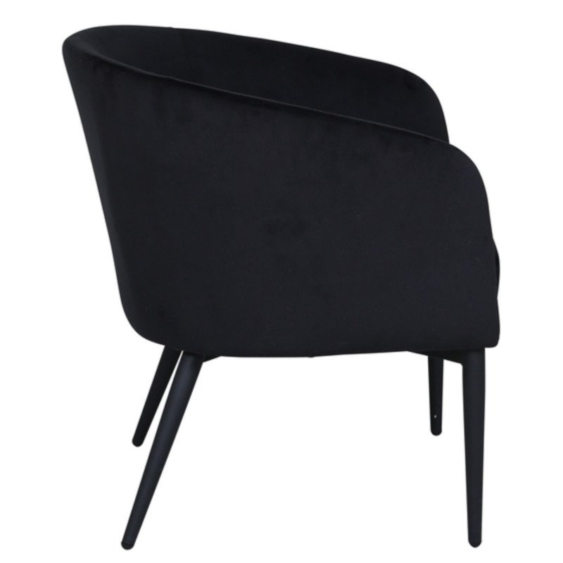 Fauteuil élégant et moderne en velours noir FLOBBY