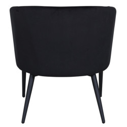 Fauteuil élégant et moderne en velours noir FLOBBY