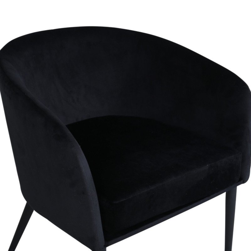 Fauteuil élégant et moderne en velours noir FLOBBY