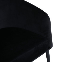 Fauteuil élégant et moderne en velours noir FLOBBY