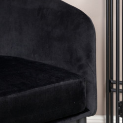 Fauteuil élégant et moderne en velours noir FLOBBY