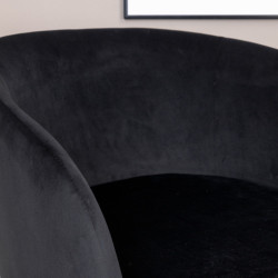 Fauteuil élégant et moderne en velours noir FLOBBY