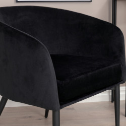 Fauteuil élégant et moderne en velours noir FLOBBY