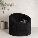 Fauteuil moderne en tissu polaire noir ANTOINE