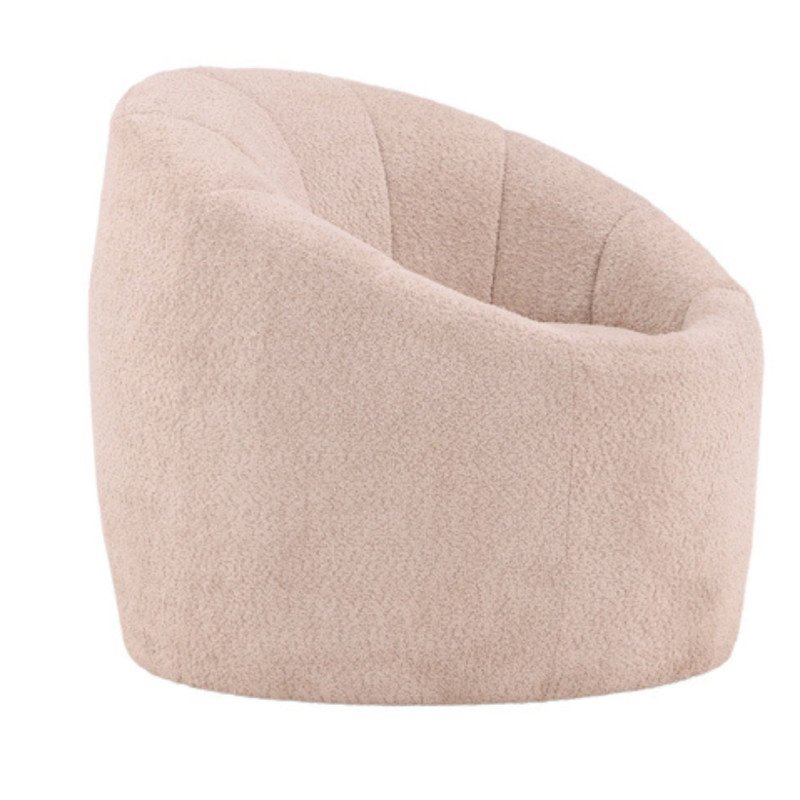 Fauteuil moderne en tissu bouclé beige ANTOINE