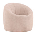 Fauteuil moderne en tissu bouclé beige ANTOINE