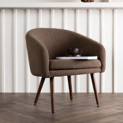 Fauteuil tendance en peluche marron WONDER