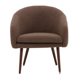 Fauteuil tendance en peluche marron WONDER