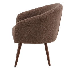 Fauteuil tendance en peluche marron WONDER