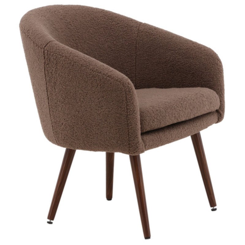 Fauteuil tendance en peluche marron WONDER