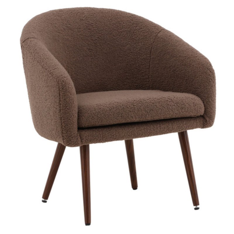 Fauteuil tendance en peluche marron WONDER