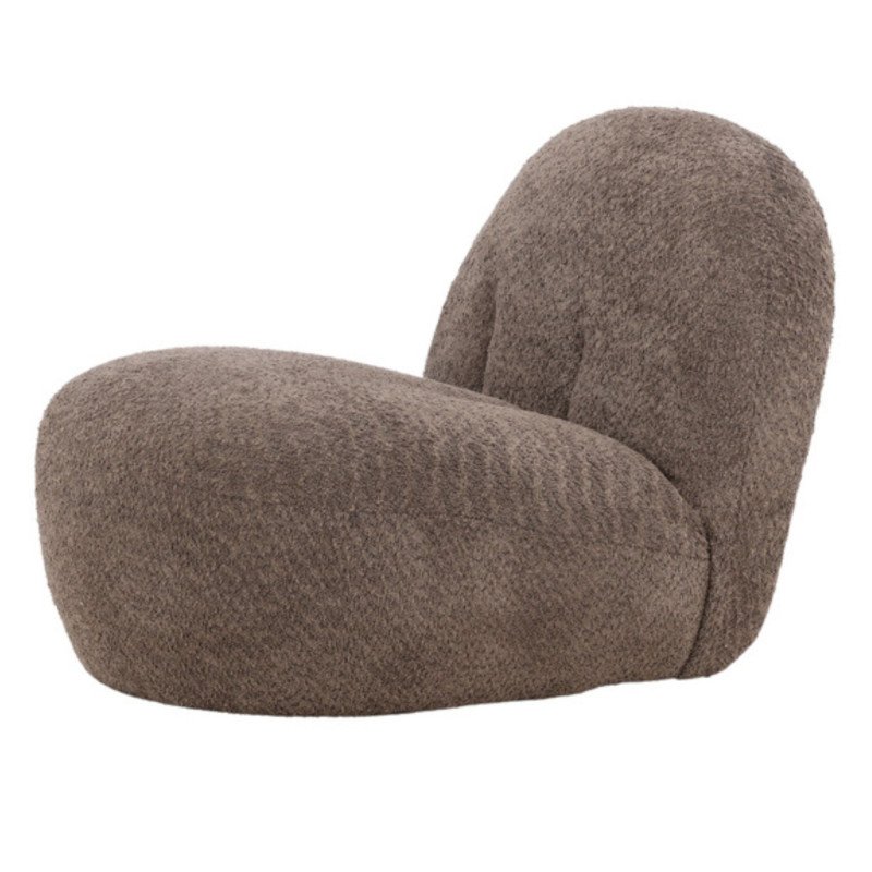 Chaine longue en tissu bouclé marron AMARA