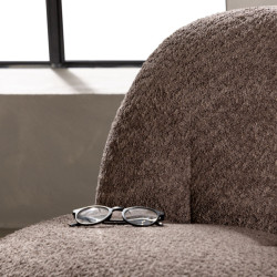 Chaine longue en tissu bouclé marron AMARA