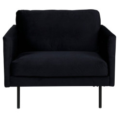 Fauteuil élégant noir en velours ERIC