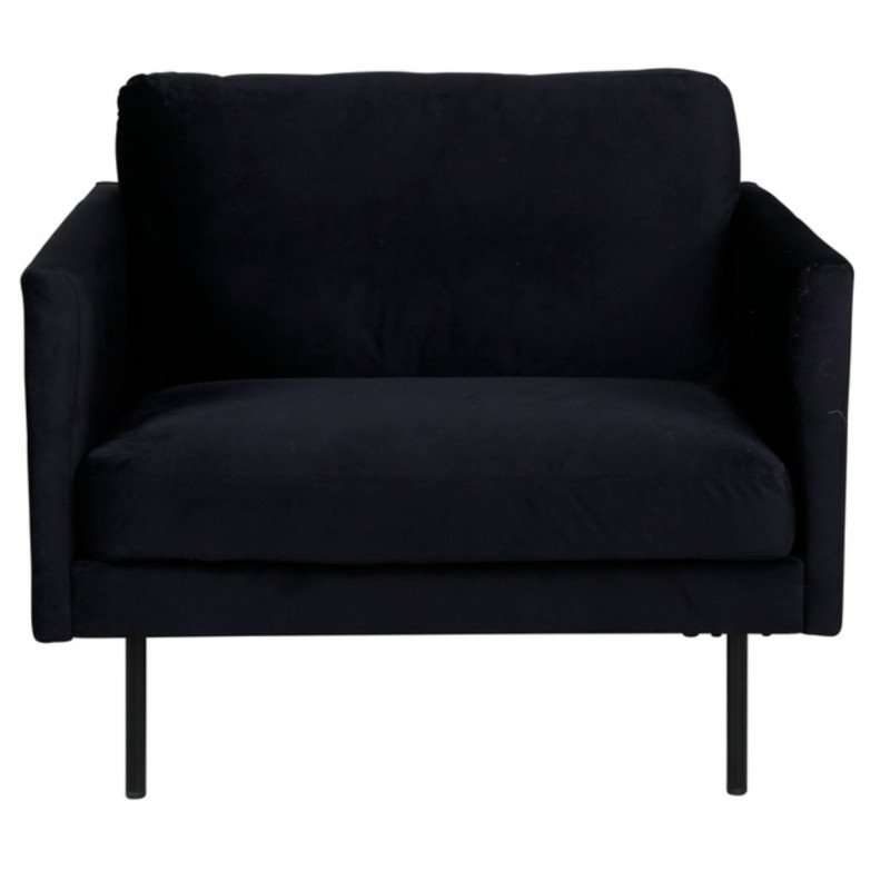 Fauteuil élégant noir en velours ERIC