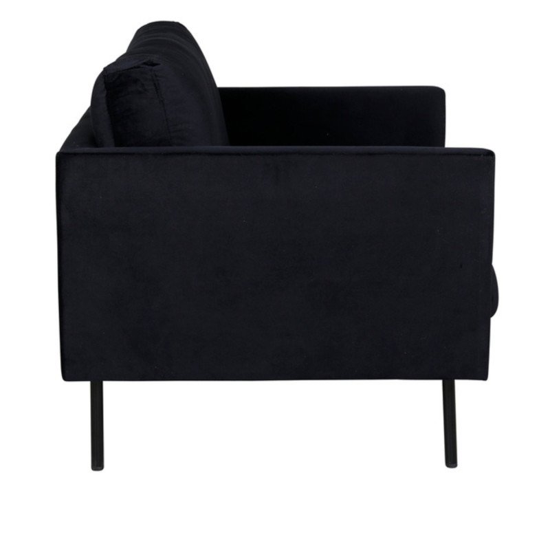 Fauteuil élégant noir en velours ERIC