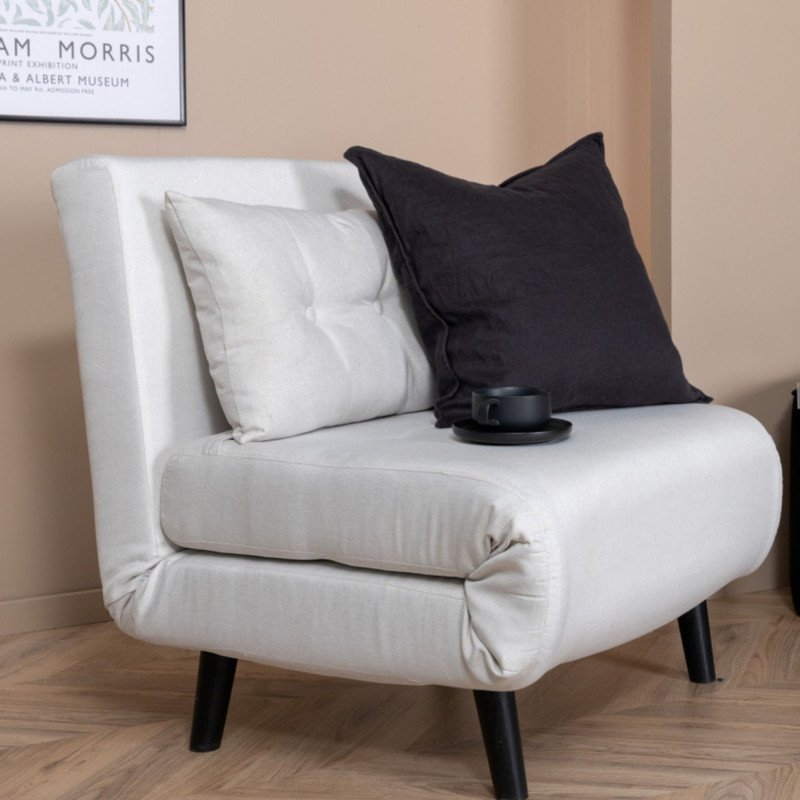 Fauteuil chauffeuse en velours blanc PAXO