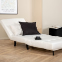 Fauteuil chauffeuse en velours blanc PAXO