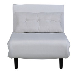 Fauteuil chauffeuse en velours blanc PAXO