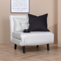 Fauteuil chauffeuse en velours blanc PAXO