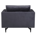 Fauteuil minimaliste gris foncé en velours MANU