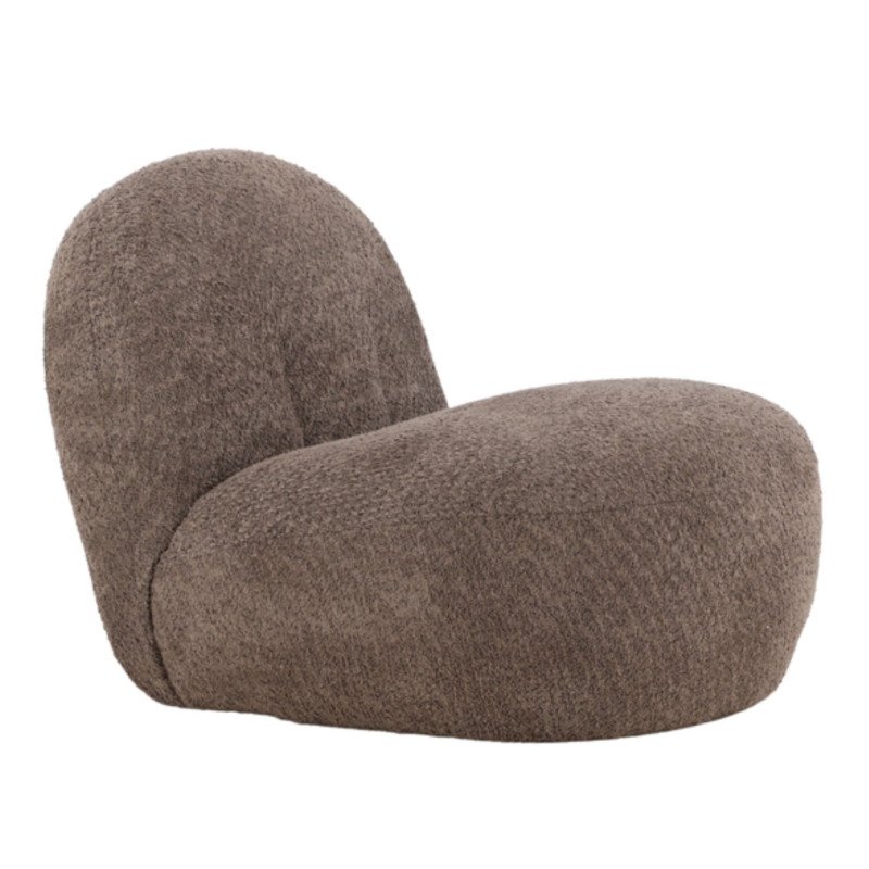 Chaine longue en tissu bouclé marron AMARA