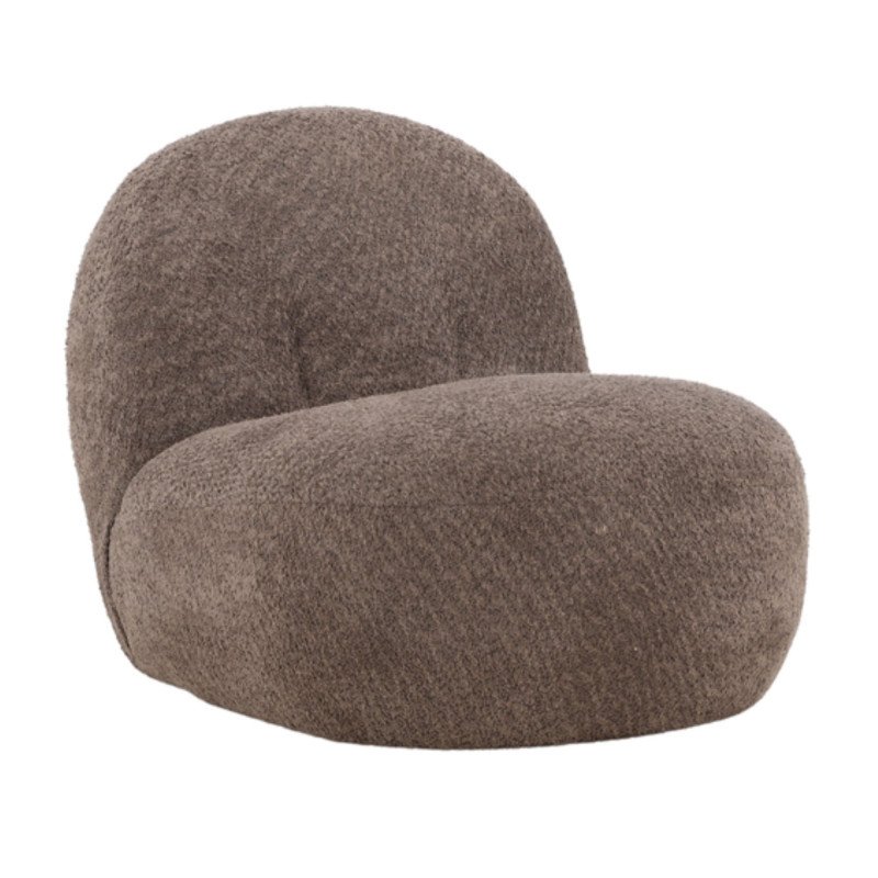 Chaine longue en tissu bouclé marron AMARA