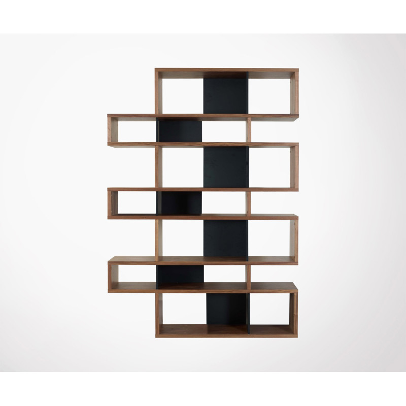 Étagère bibliothèque design moderne 3 niveaux bois - temahome