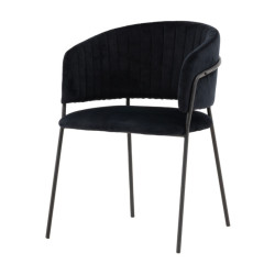 Lot de 2 chaises en velours noir MATIJA