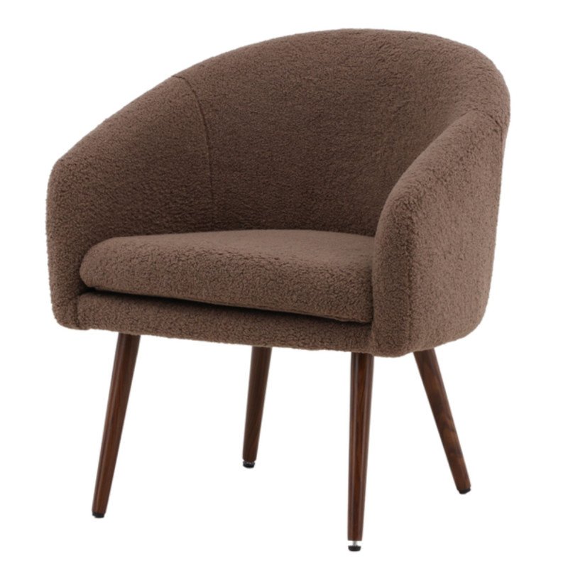 Fauteuil tendance en peluche marron WONDER