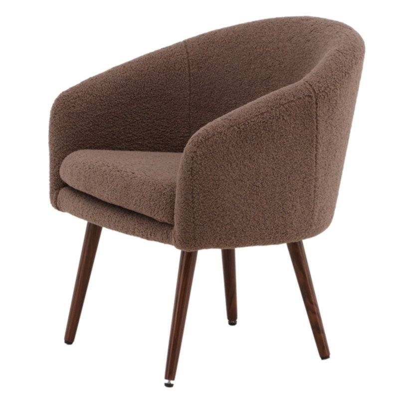 Fauteuil tendance en peluche marron WONDER