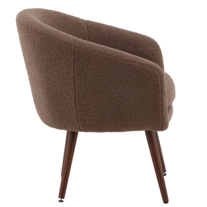 Fauteuil tendance en peluche marron WONDER