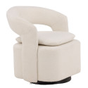 Fauteuil pivotant moderne en tissu bouclé ABEL