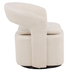 Fauteuil pivotant moderne en tissu bouclé ABEL