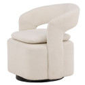 Fauteuil pivotant moderne en tissu bouclé ABEL