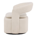 Fauteuil pivotant moderne en tissu bouclé ABEL