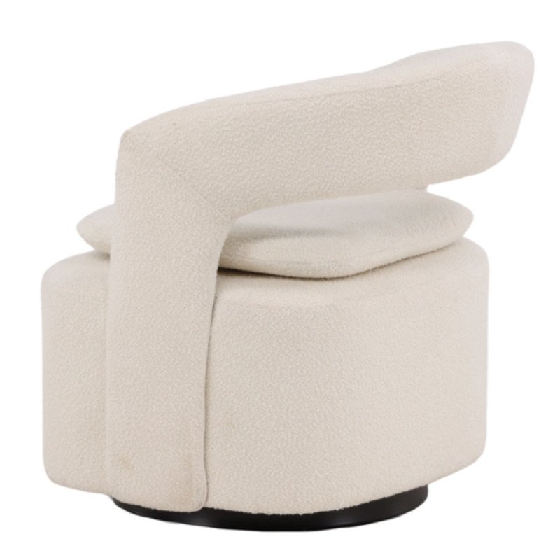 Fauteuil pivotant moderne en tissu bouclé ABEL