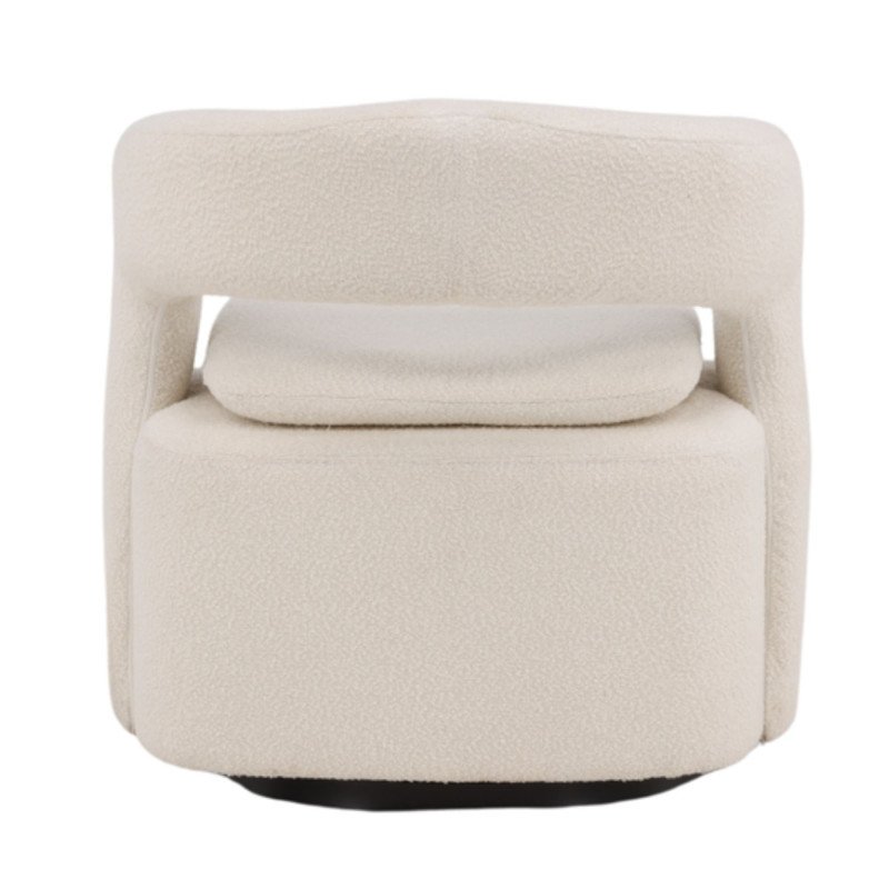 Fauteuil pivotant moderne en tissu bouclé ABEL