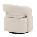 Fauteuil pivotant moderne en tissu bouclé ABEL