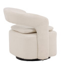 Fauteuil pivotant moderne en tissu bouclé ABEL
